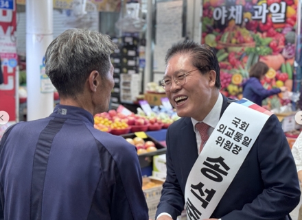 송석준 외통위원장, 추석 앞두고 이천 민생현장 종횡무진…전통시장부터 공사현장까지
