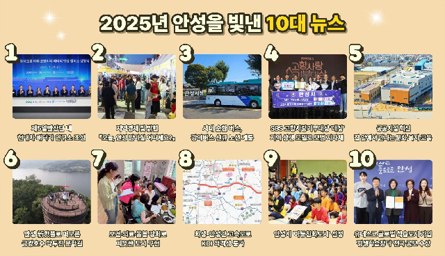 안성시, 2025년을 빛낸 10대 뉴스 선정 결과 발표