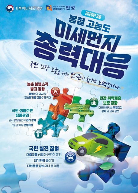 안성시, 3월 ‘봄철 고농도 미세먼지 총력대응’ 돌입