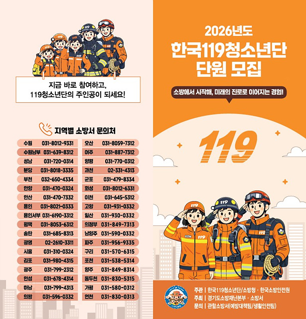 이천소방서, 미래안전리더 ‘한국119청소년단’ 모집