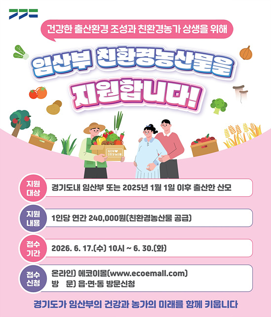 이천시, 임산부 친환경농산물 지원사업 신청 접수