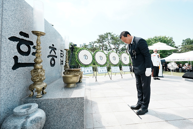 광주시, 제71회 현충일 추념식 거행…순국선열 희생정신 기려