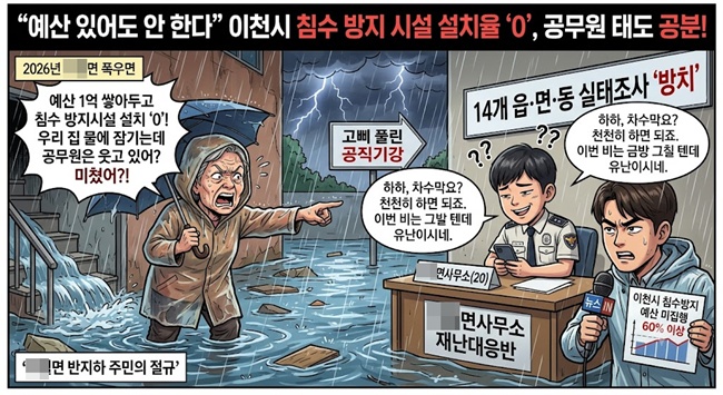 “예산 있어도 안 한다” 이천시 ‘반지하 침수 방지’ 설치율 ‘방치’ 수준… 공무원 태도 공분