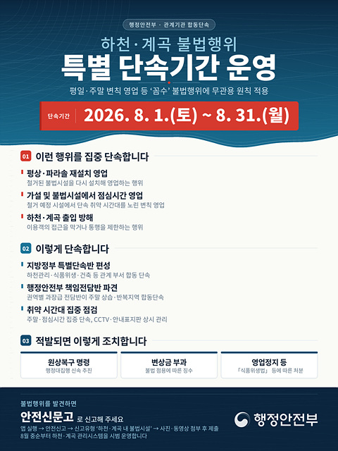 용인특례시, 하천·계곡 불법행위 특별단속