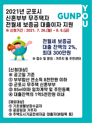 군포시, 신혼부부 무주택자 전월세 보증금 대출이자 지원사업 홍보물.jpg